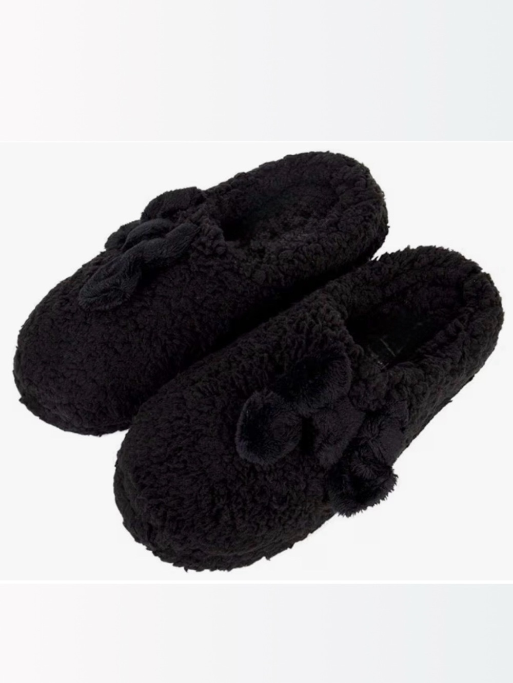 Jessica Simpson Black Plush Marshmellow Slides Slip-On Memory Foam Slippers